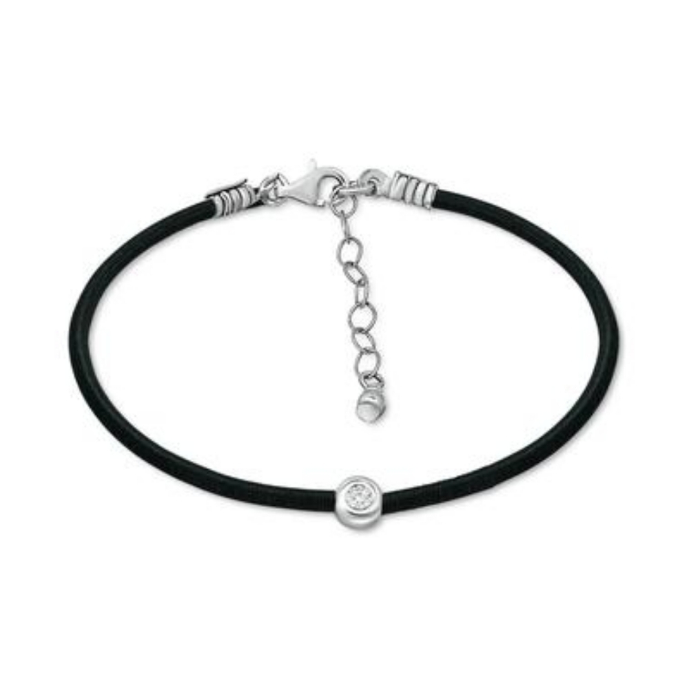 Giani Bernini CZ Bezel Cord Ankle Bracelet in Sterling Silver 925✨️ NWOT